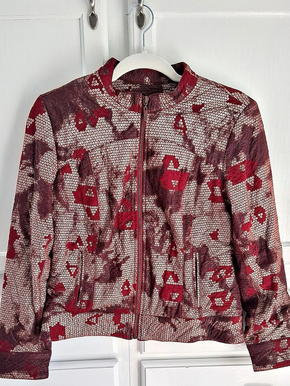 Ruby Rd. Women's Patterned Bomber Jacket Size 8 Like New